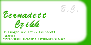 bernadett czikk business card